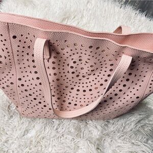 Pink Perforated Tote Bag